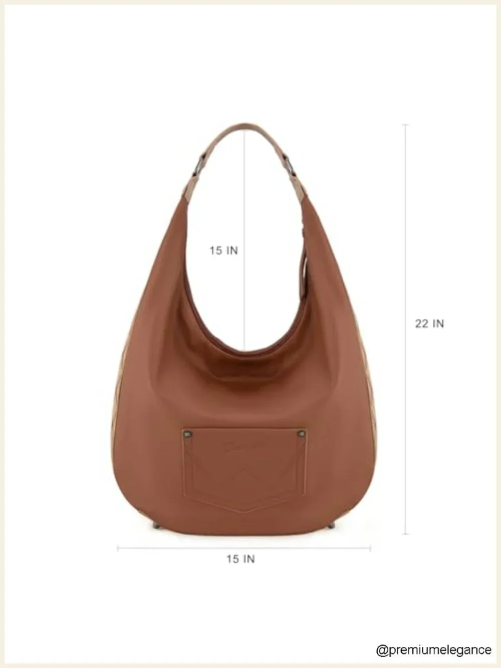 Large Faux Leather Hobo Bag with Aztec Embroidery, Zipper Closure, Shoulder